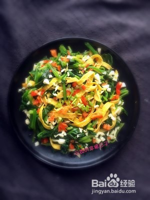 食补佳品鸡蛋条拌菠菜的做法