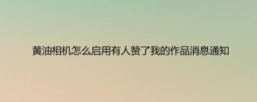 黄油相机怎么启用有人赞了我的作品消息通知