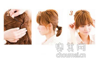 短发简约马尾发型DIY