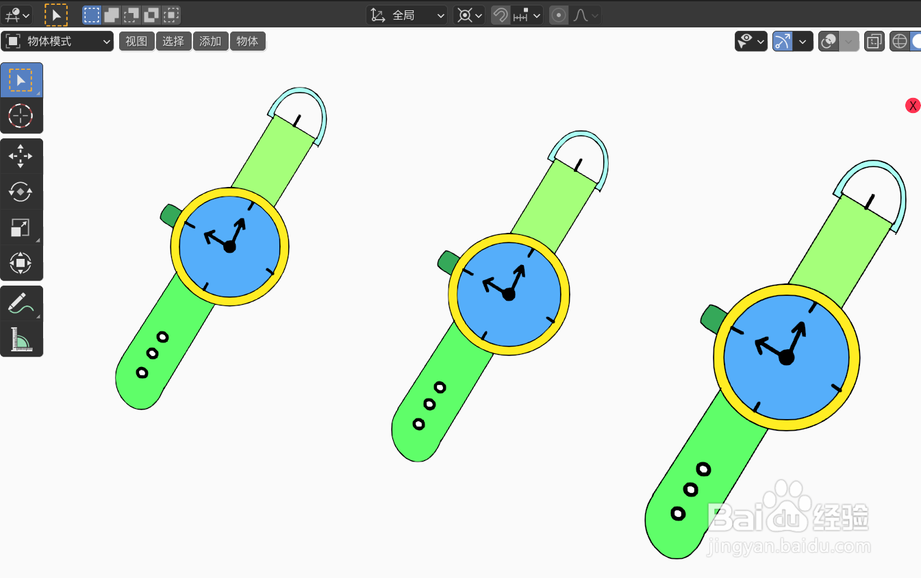 如何使用blender2.9快速设计手表2D简图模型