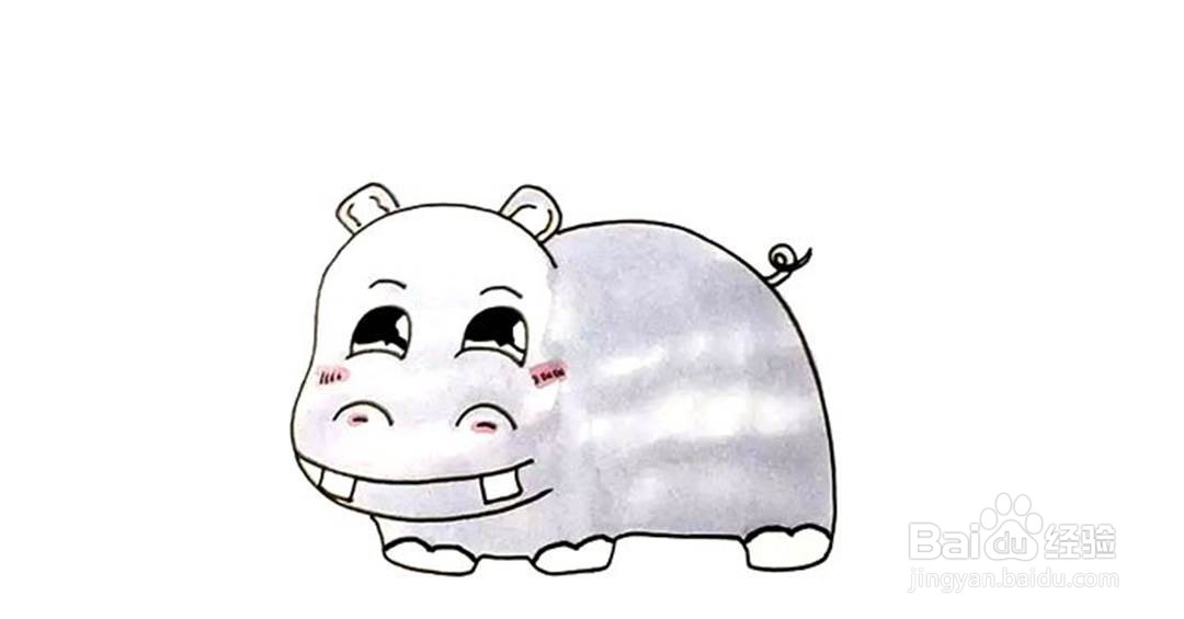 河马的儿童卡通简笔画教程
