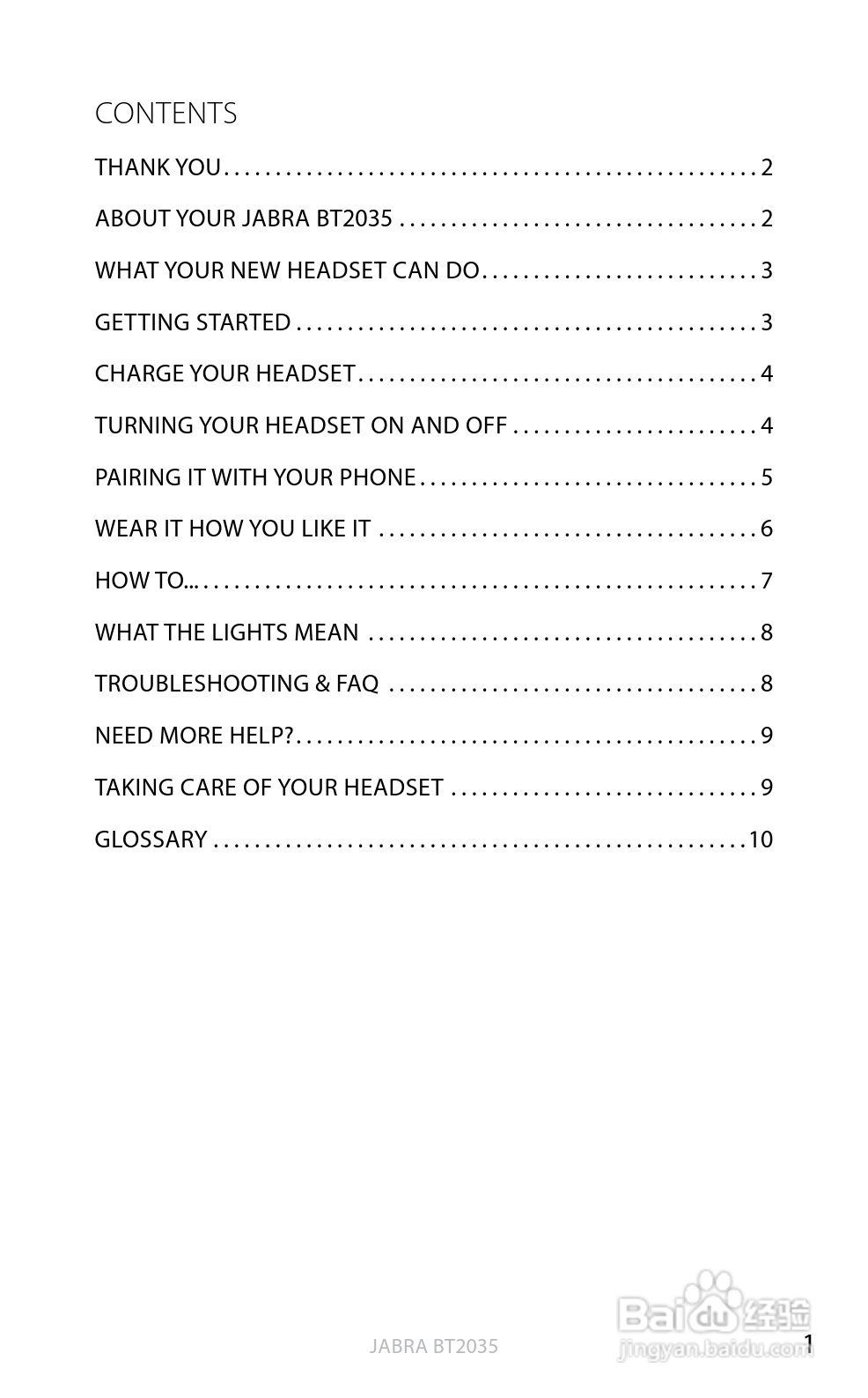 捷波朗BT2035蓝牙耳机使用说明书:[2]