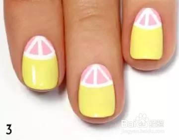 半月牙柠檬美甲