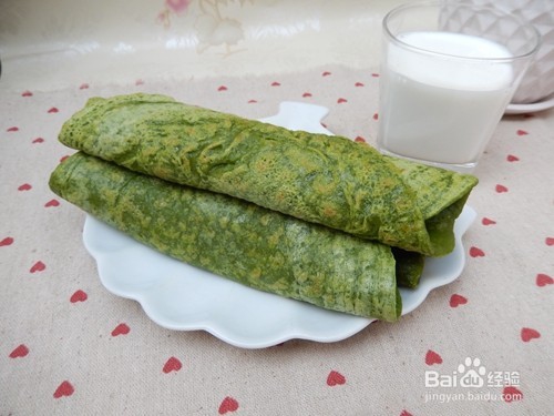 清新早餐饼：菠菜米饼