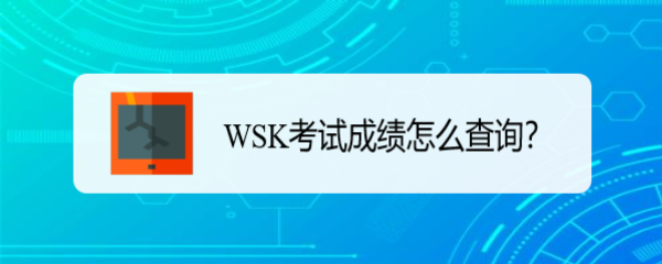 <b>WSK考试成绩怎么查询</b>