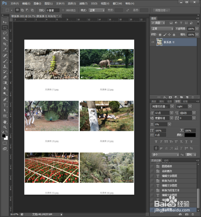 PS中怎样快速把多张图片列表放到一个新文件中？