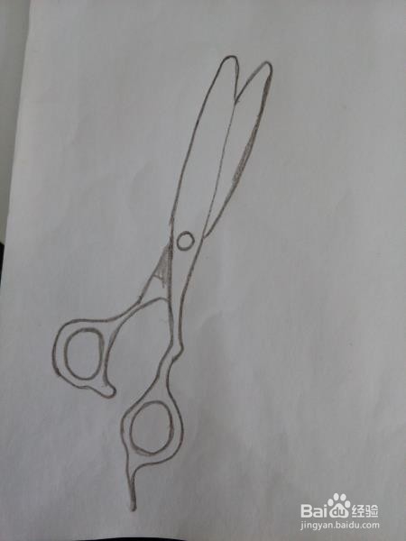 铅笔画一只剪刀