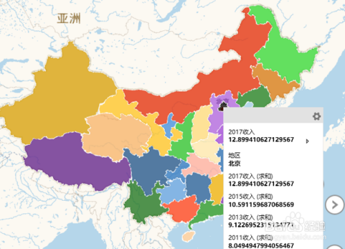 Excel可视化：做个动态地图查看各省区收入分布