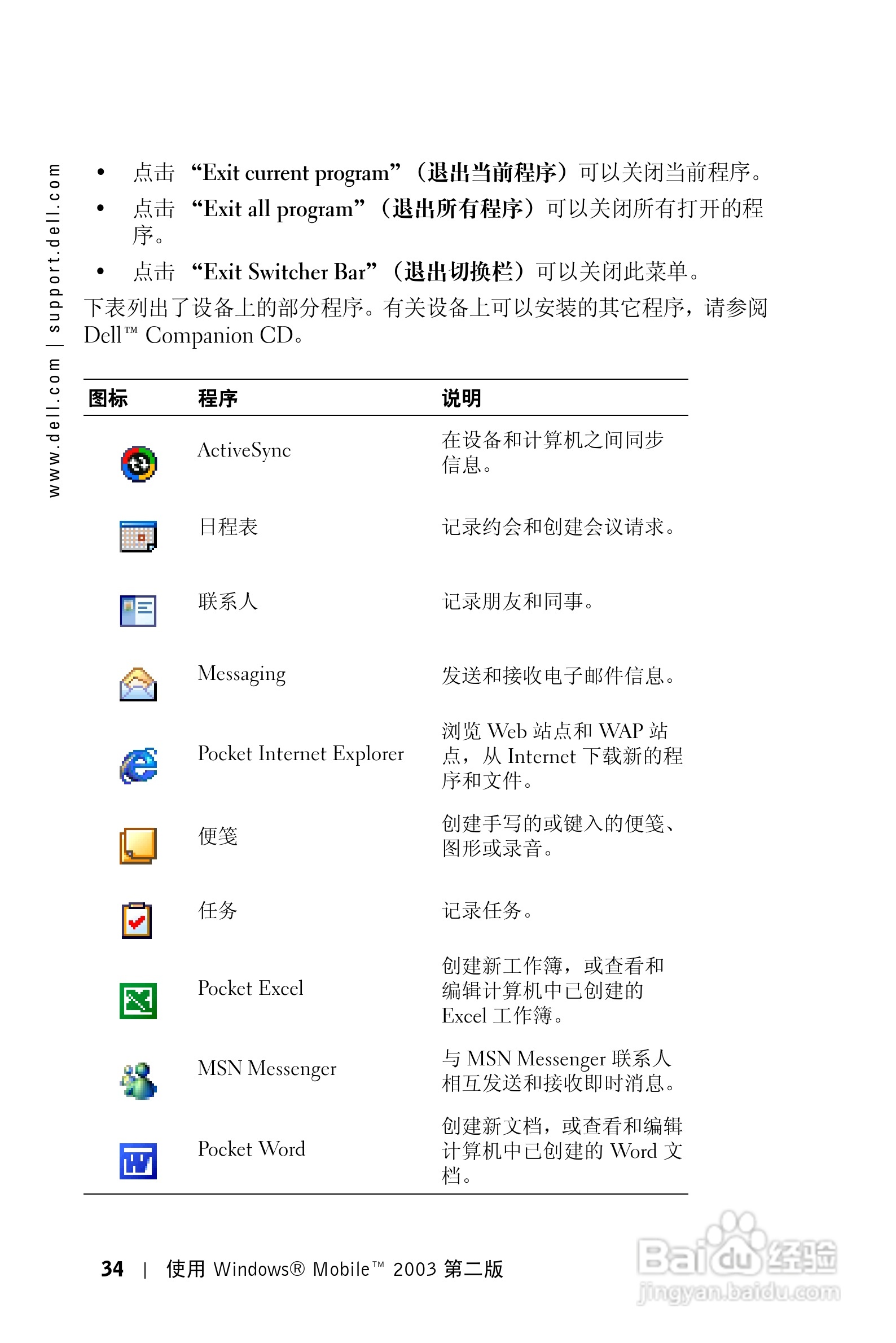 戴尔PDA(掌上电脑)HC02U-C型说明书:[4]