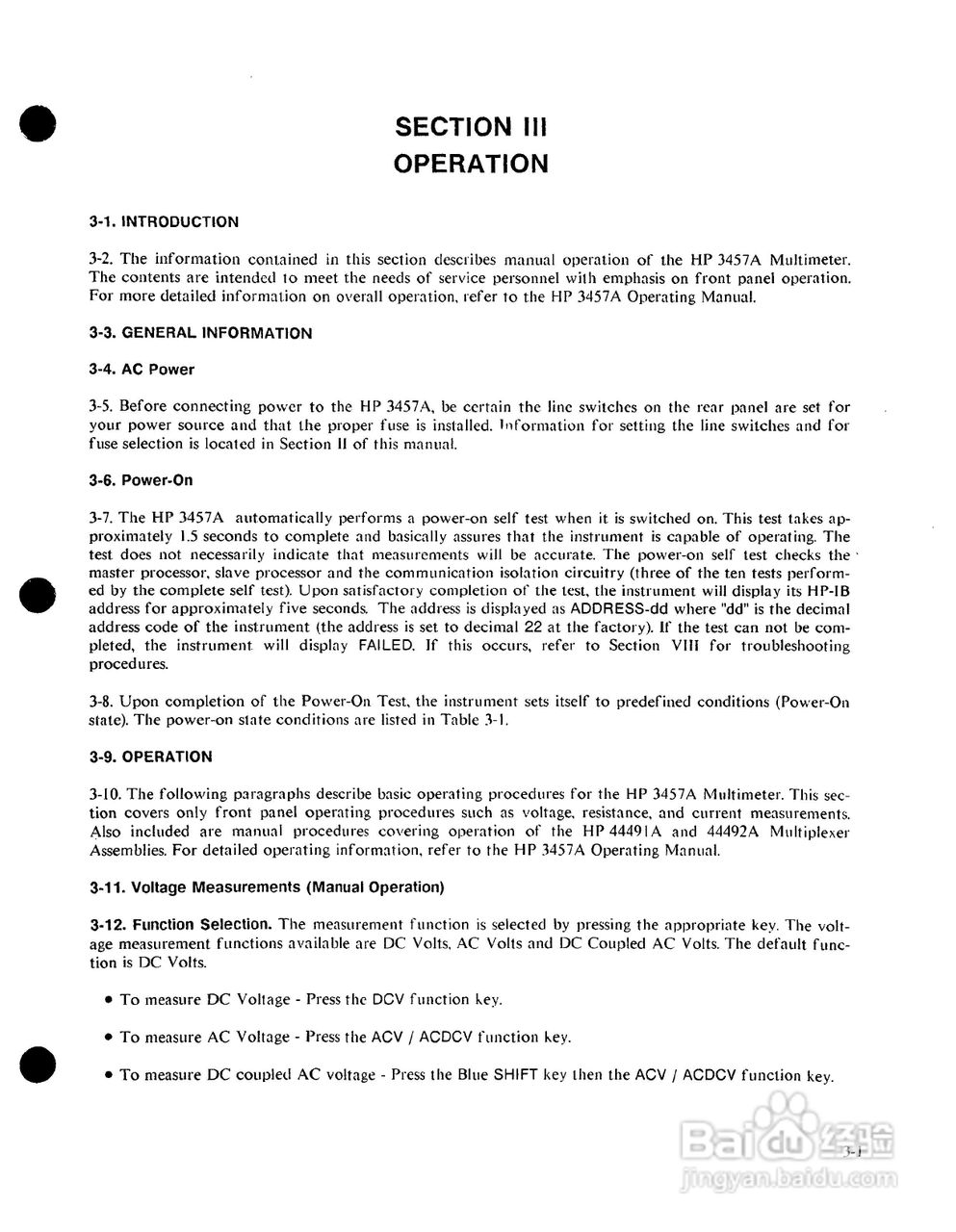 HP 3457A 万用表用户使用手册:[5]