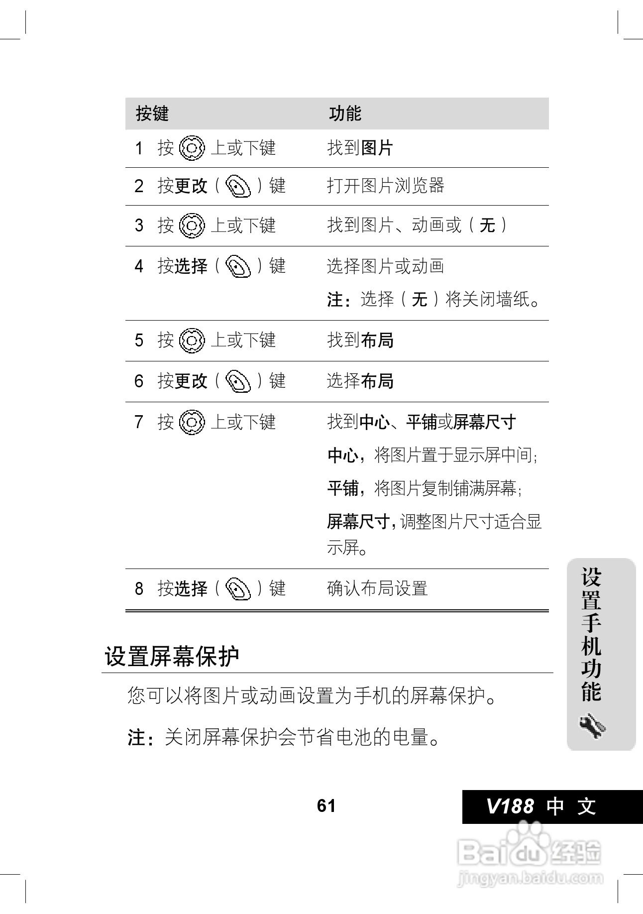 摩托罗拉V188手机使用说明书:[7]