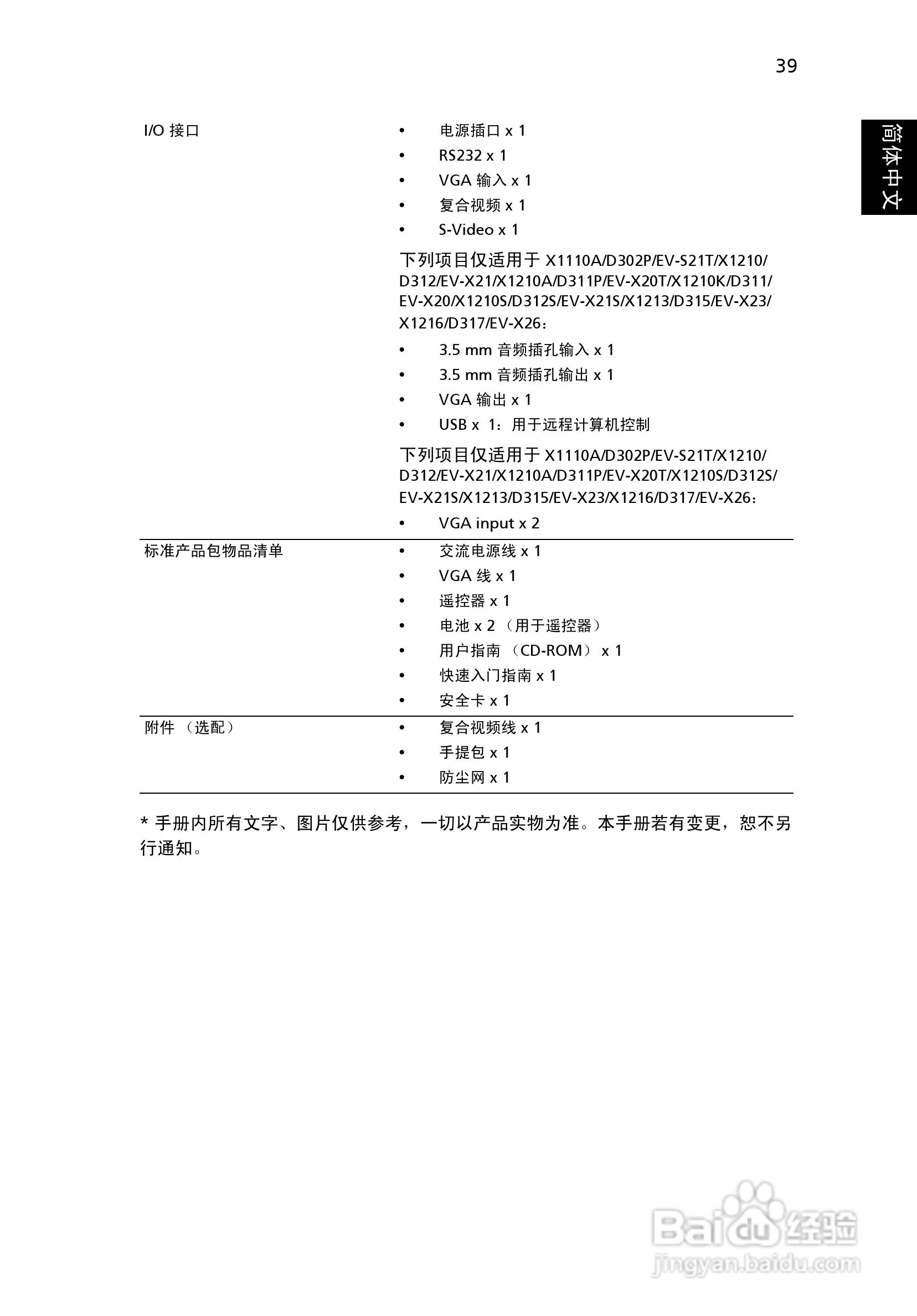 宏基X1216投影机使用说明书:[5]