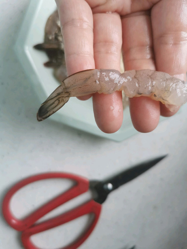 香煎蛋白基围虾