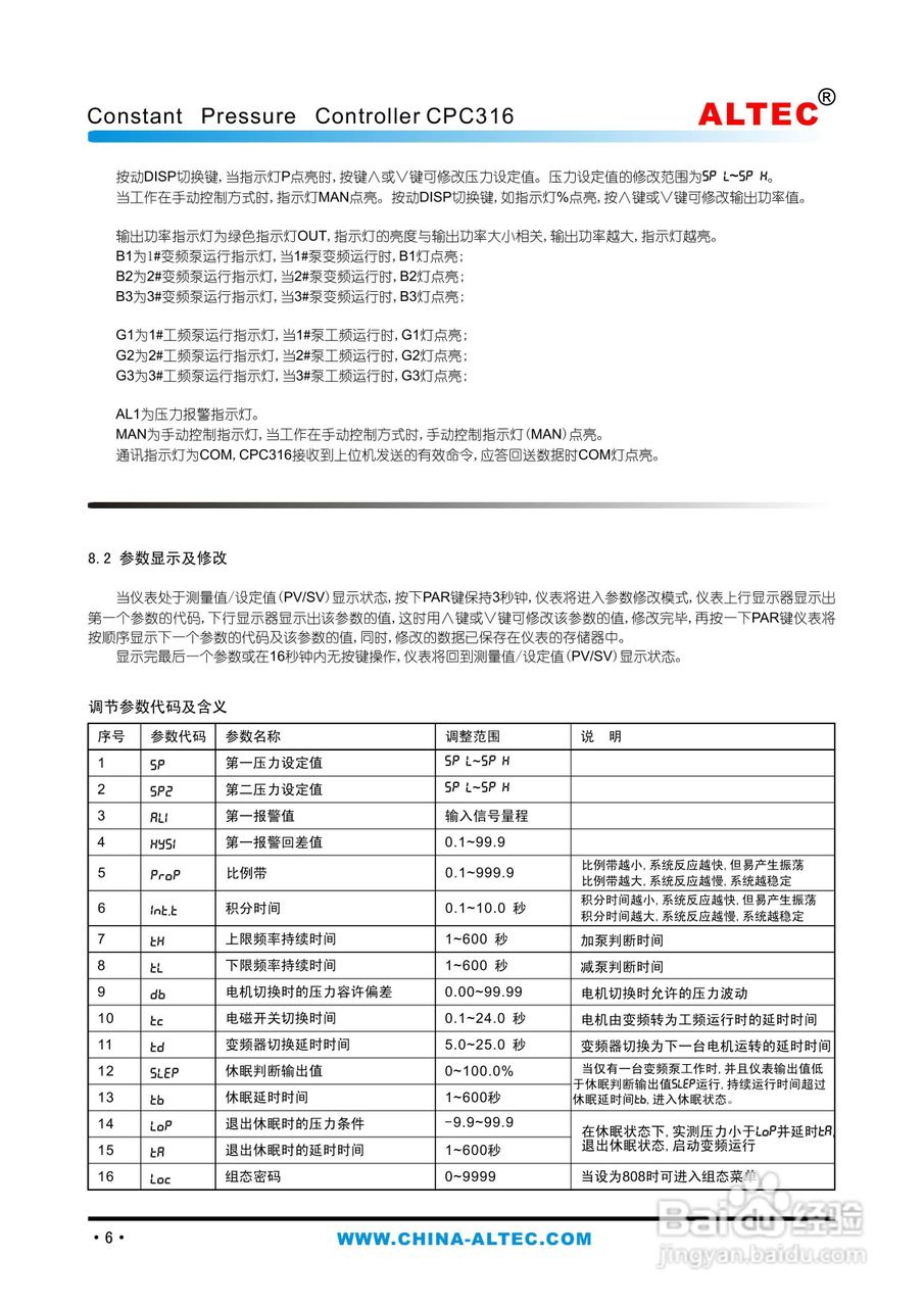 亚特克CPC316变频恒压供水控制器使用说明书:[1]