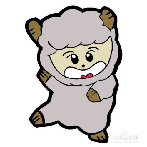 卡通绵羊简笔画