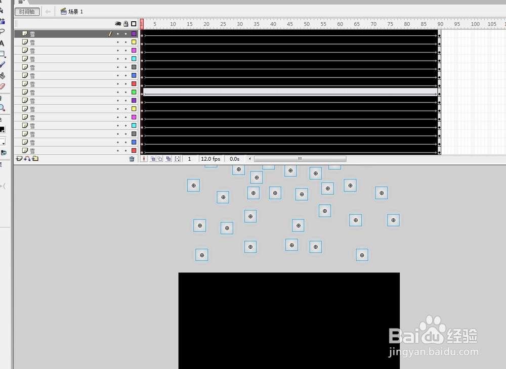 flash制作绘制雪花飞舞的场景
