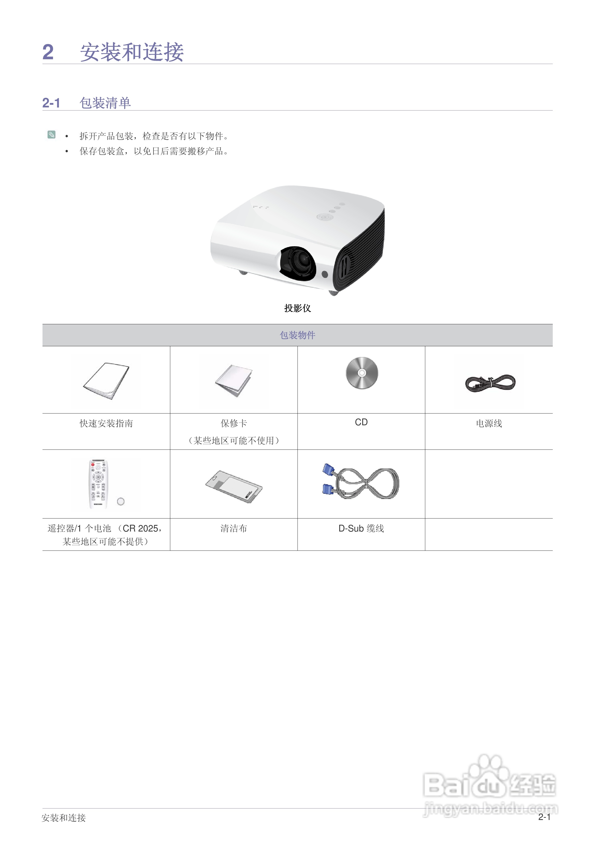三星SP-L221投影仪使用说明书:[1]