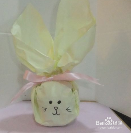 兔子形状的圆形礼物包装教程