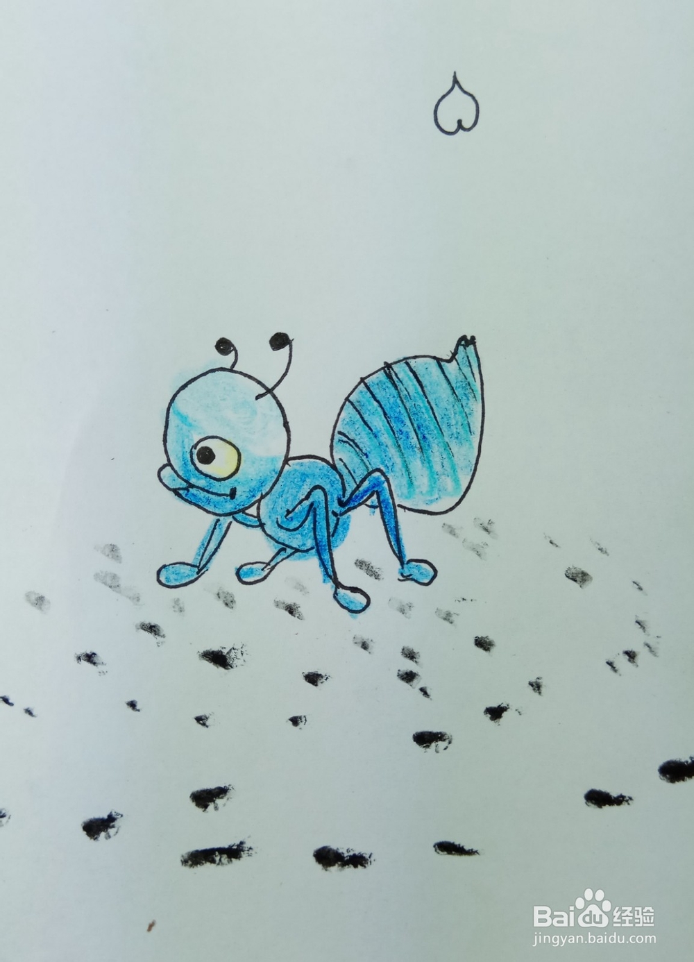 怎样画简笔画“一只可爱的小蚂蚁”？