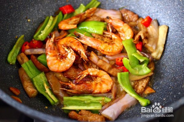 海虾肉片辣炒茄条