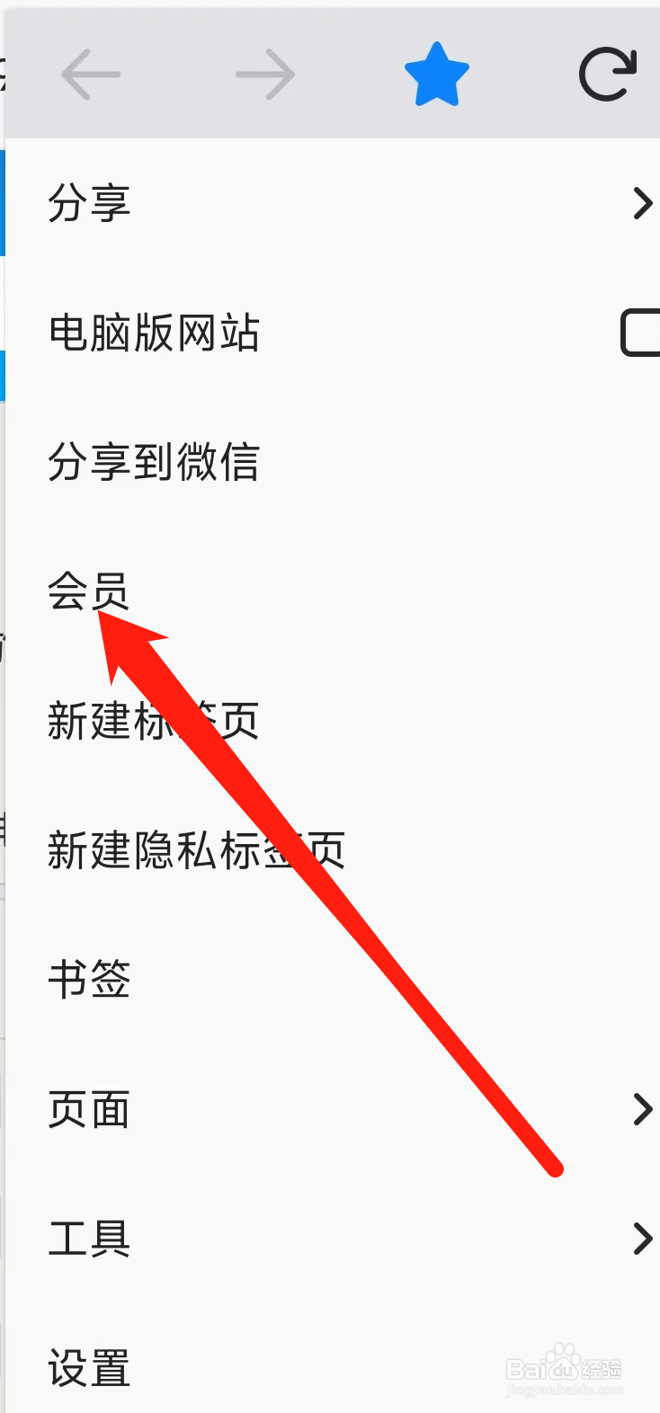 蚂蚁浏览器进入会员