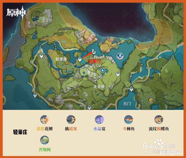 原神2.1钓鱼地点位置大全一览
