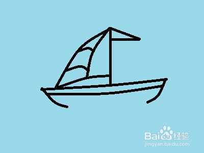 小帆船简笔画