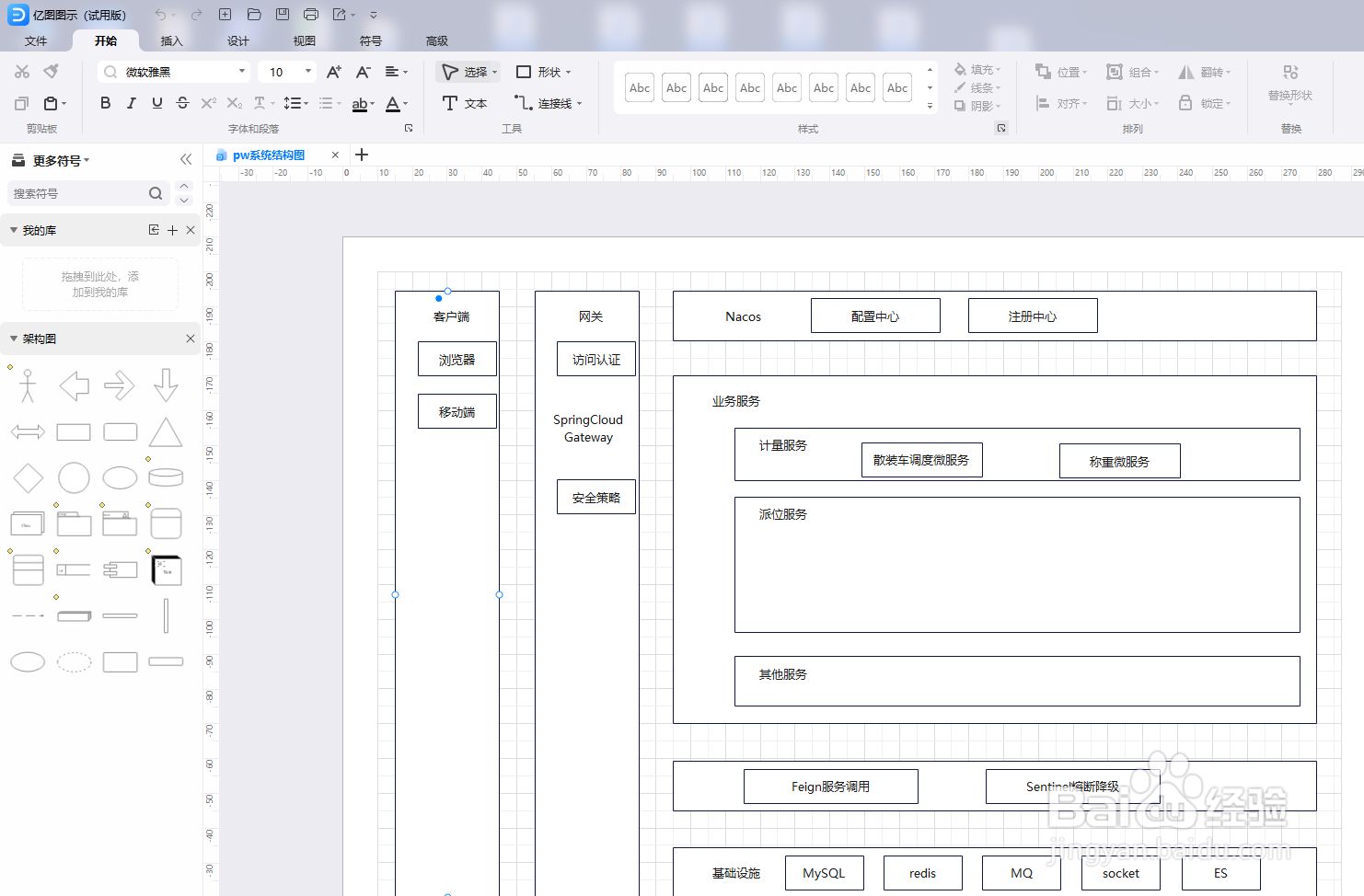 如何用亿图图示绘制一个“pw系统结构图”
