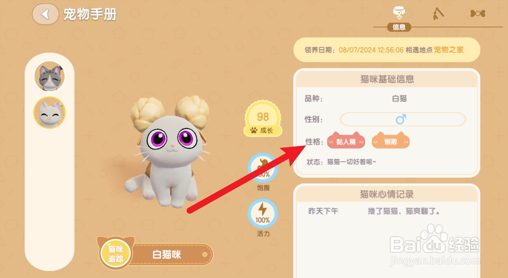 心动小镇怎么查看宠物性格