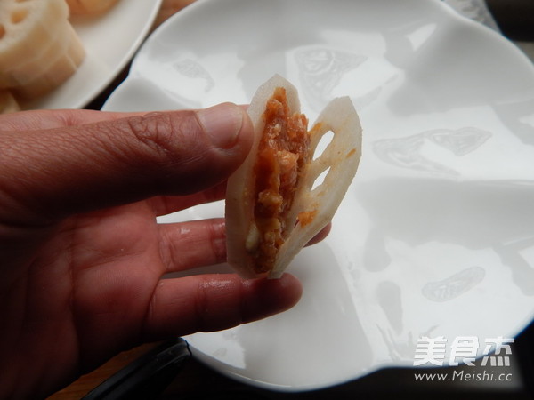 炸藕盒的家常做法