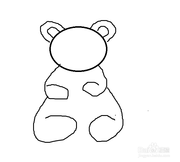 小熊最简单画法。