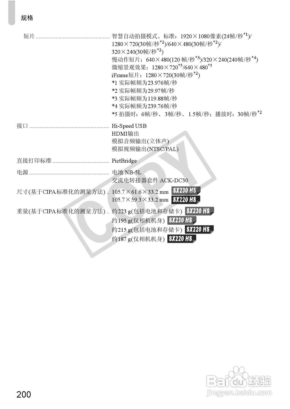 佳能PowerShot SX230 HS数码相机使用说明书:[20]