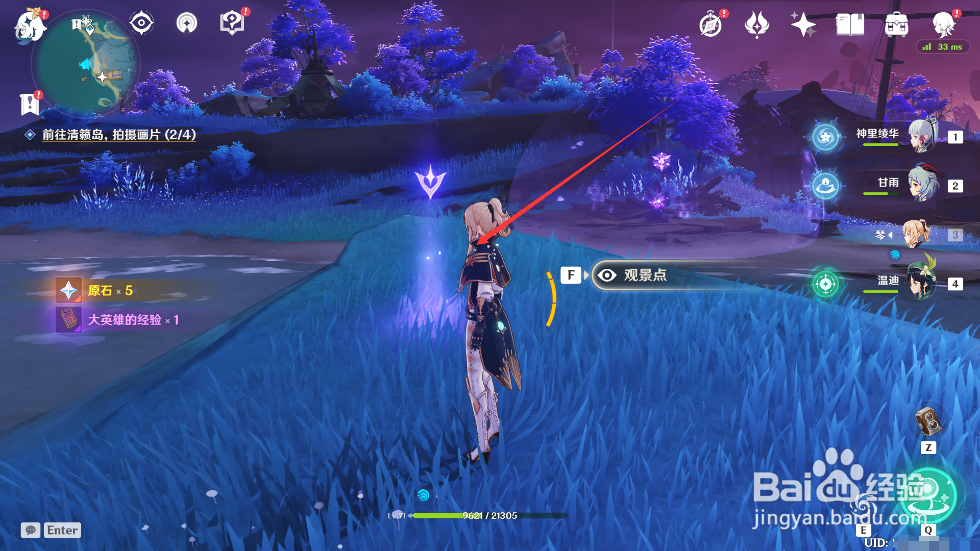 稻妻观景点六的位置。