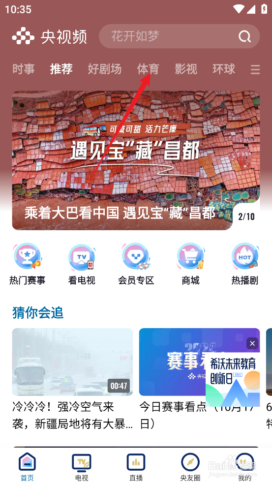 央视频如何观看2024中超山东泰山VS天津津门虎