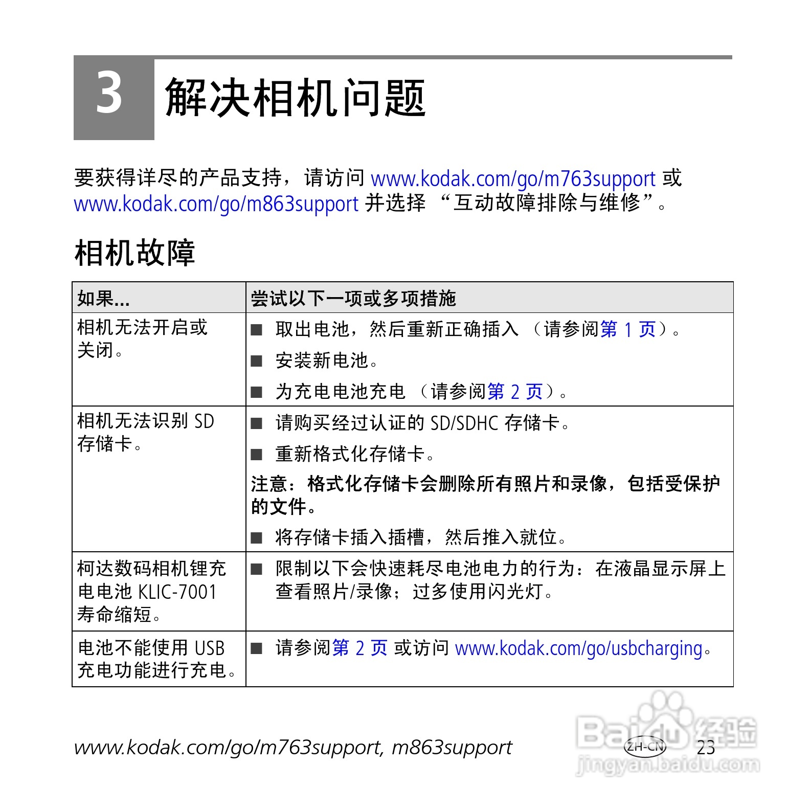 柯达M763数码相机使用说明书:[3]