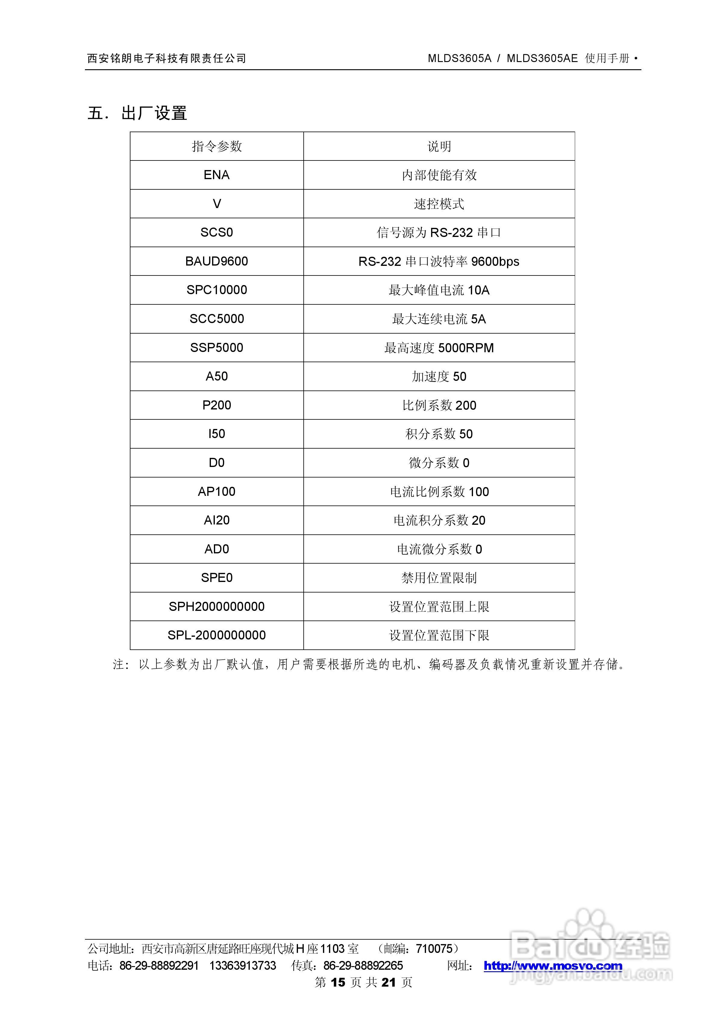 铭朗科技MLDS3605A直流伺服驱动器说明书:[2]