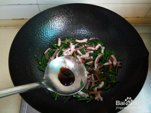 教你做韭菜苔炒鱿鱼