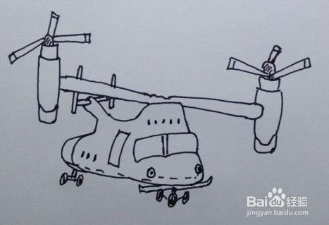 直升飞机画法教程（7）怎么画，如何画直升飞机
