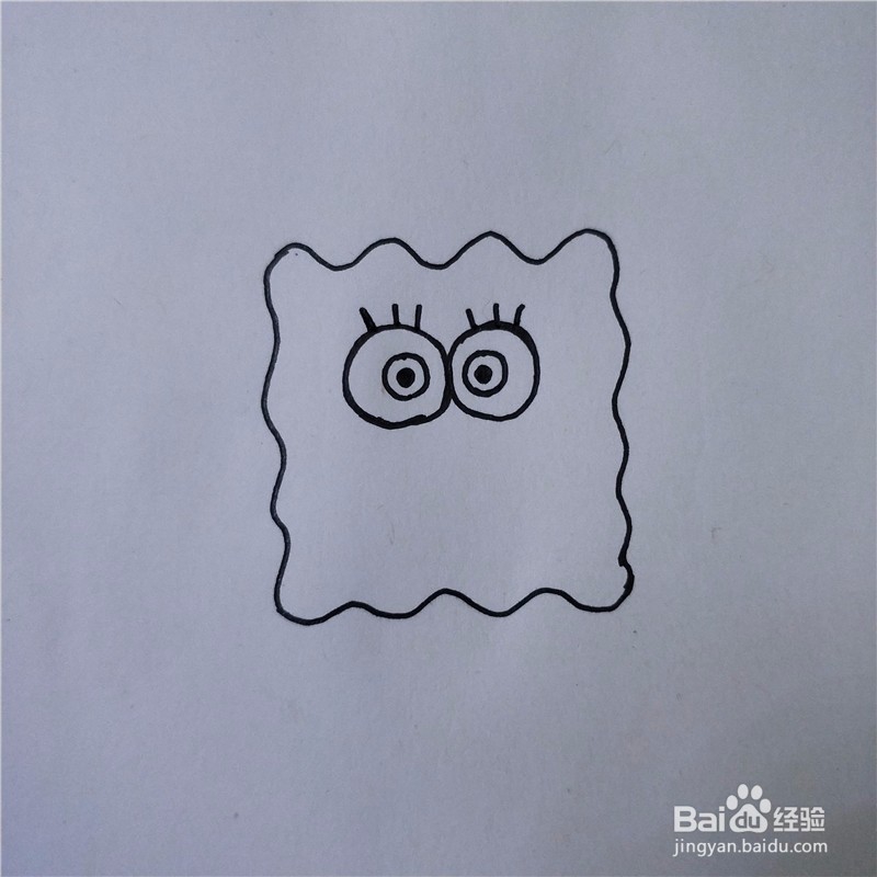 怎么画海绵宝宝的简笔画？