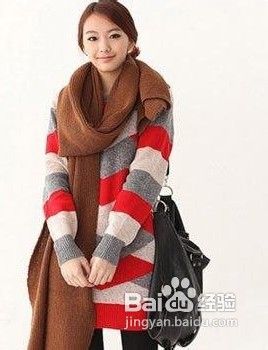 女士毛线围巾的围法