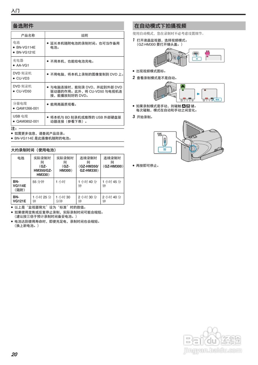 JVC GZ-HM300AC数码摄像机说明书:[2]