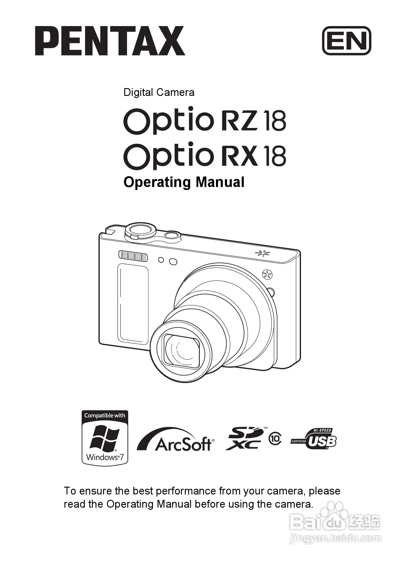 宾得Optio RZ18数码相机使用说明书:[1]