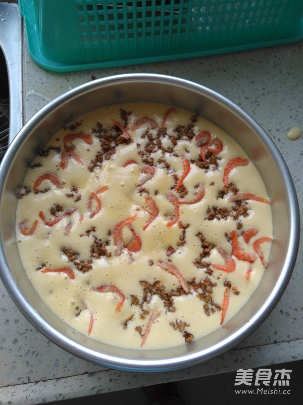 肉臊蒸蛋糕的做法