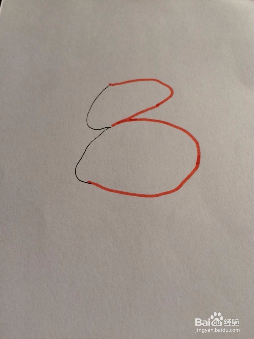 数字3变成简笔画小白兔