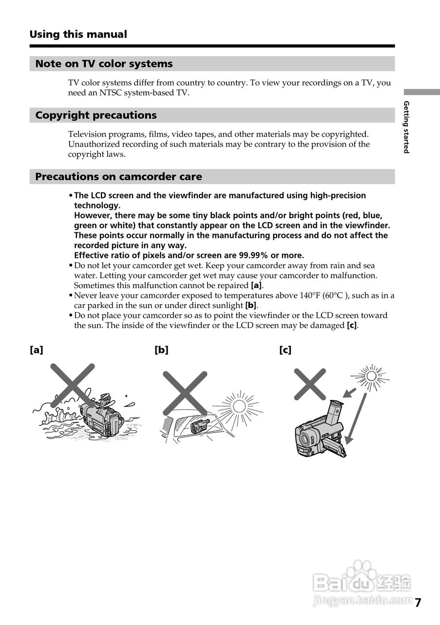 索尼CCD-TRV87模拟摄像机说明书:[1]