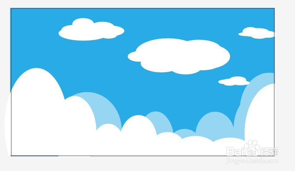 ai绘制蓝天白云画面教程