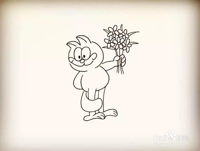 加菲猫的简笔画教程