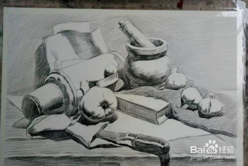 素描静物照片写生怎么画 百度经验