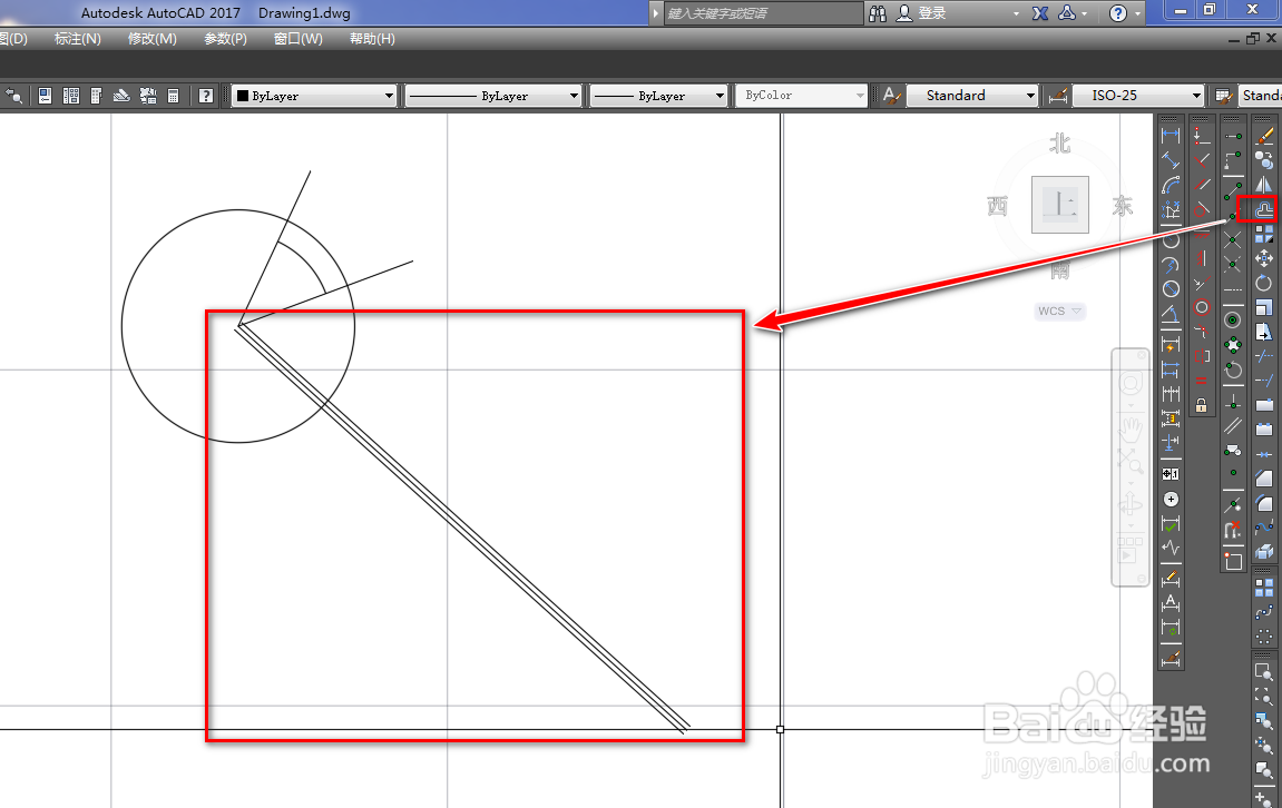使用CAD绘制放大镜图形符号