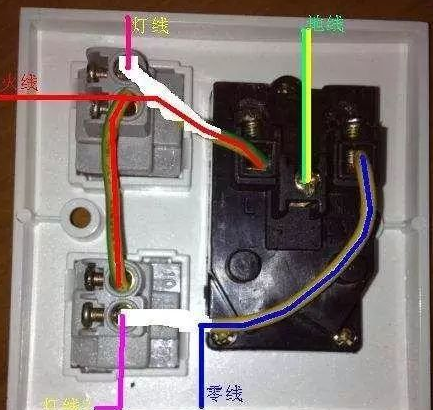 开关插座在一起的怎么接电,电线就一根火线,一根零线,还要控制一个灯泡,